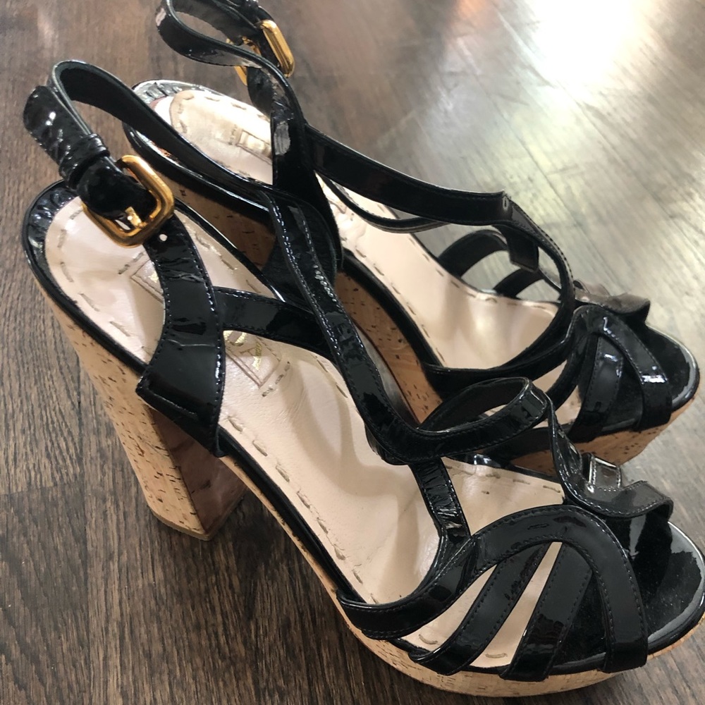 Prada platform patent sandal